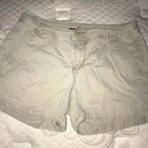 Khaki jean shorts
